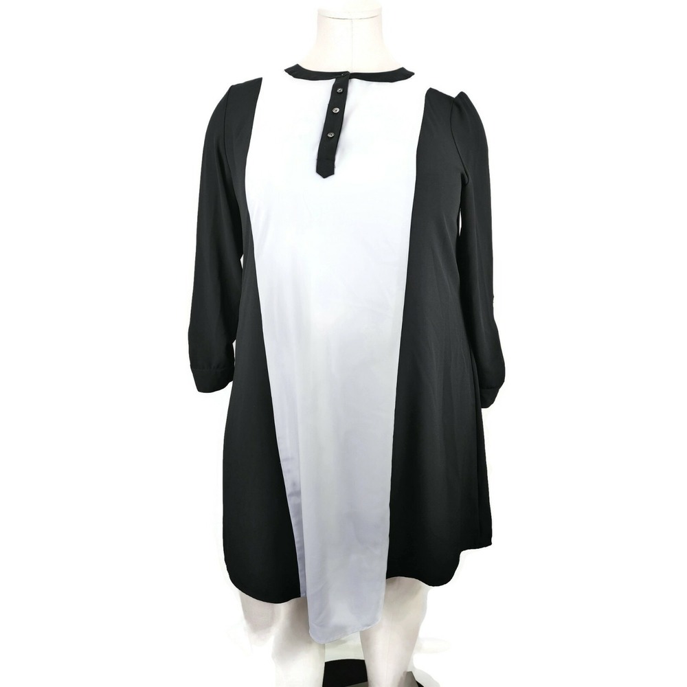 LANE BRYANT BLACK AND‎ SOFT LAVENDAR  A-LINE DRESS LONG SLEEVE WOMENS PLUS 22/24